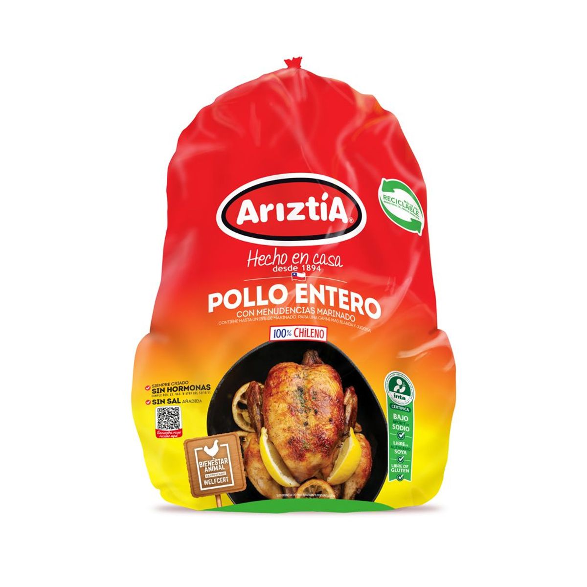 ARIZTIA - Pollo Entero con Menudencias Ariztía Peso Variable
