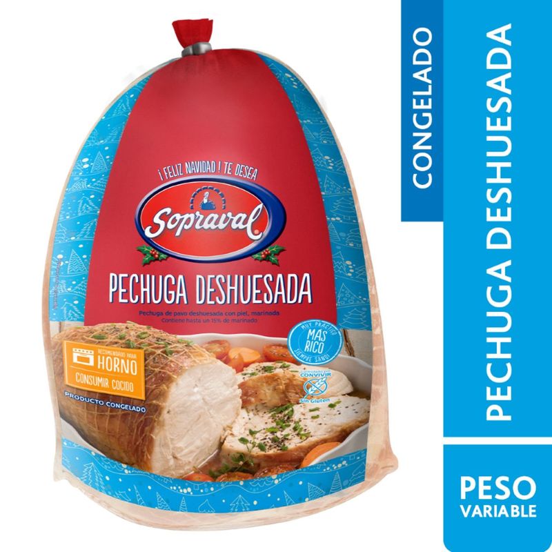 SOPRAVAL - Pechuga de Pavo Deshuesada Congelada Peso Variable