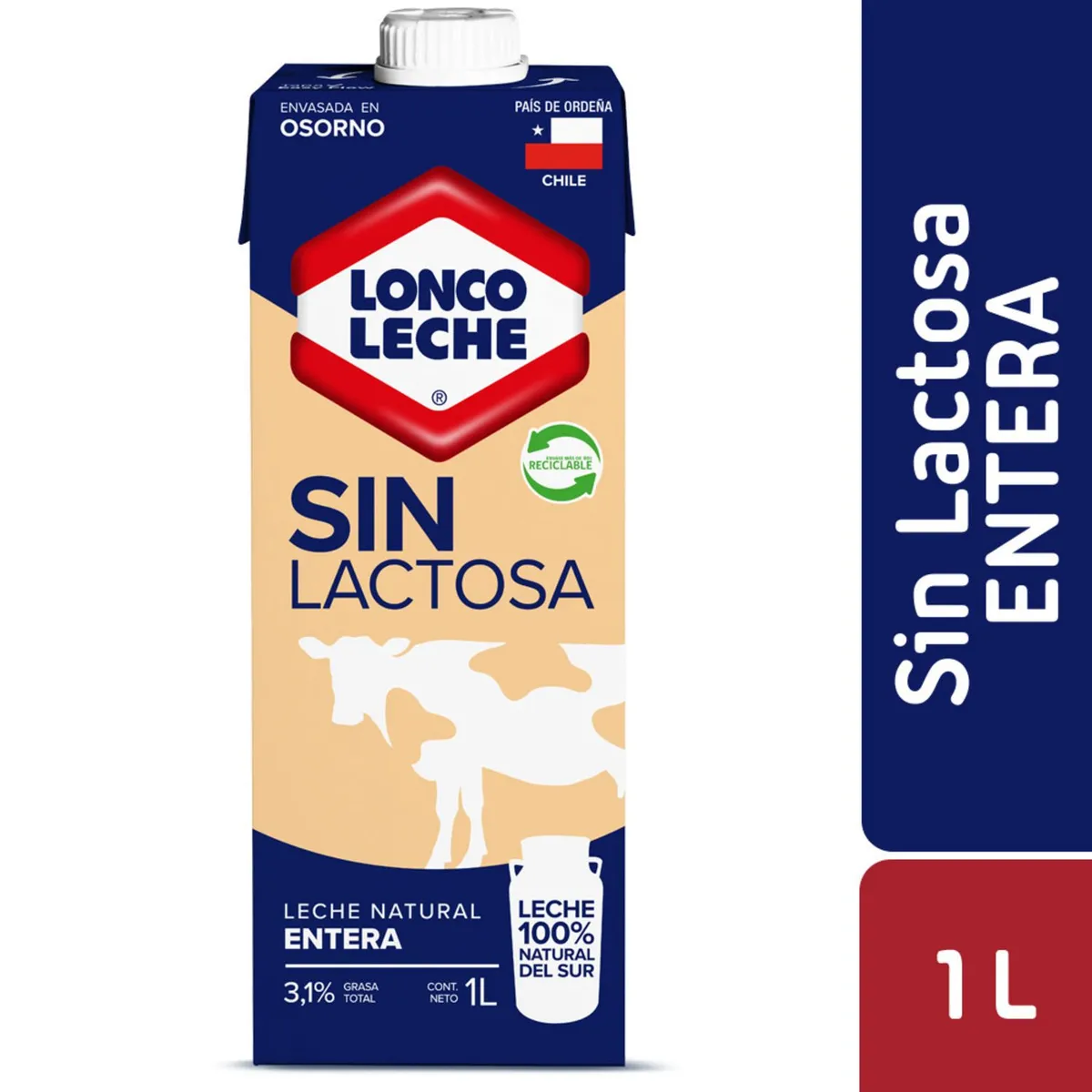 LONCOLECHE - Pack Leche Entera Natural Sin Lactosa