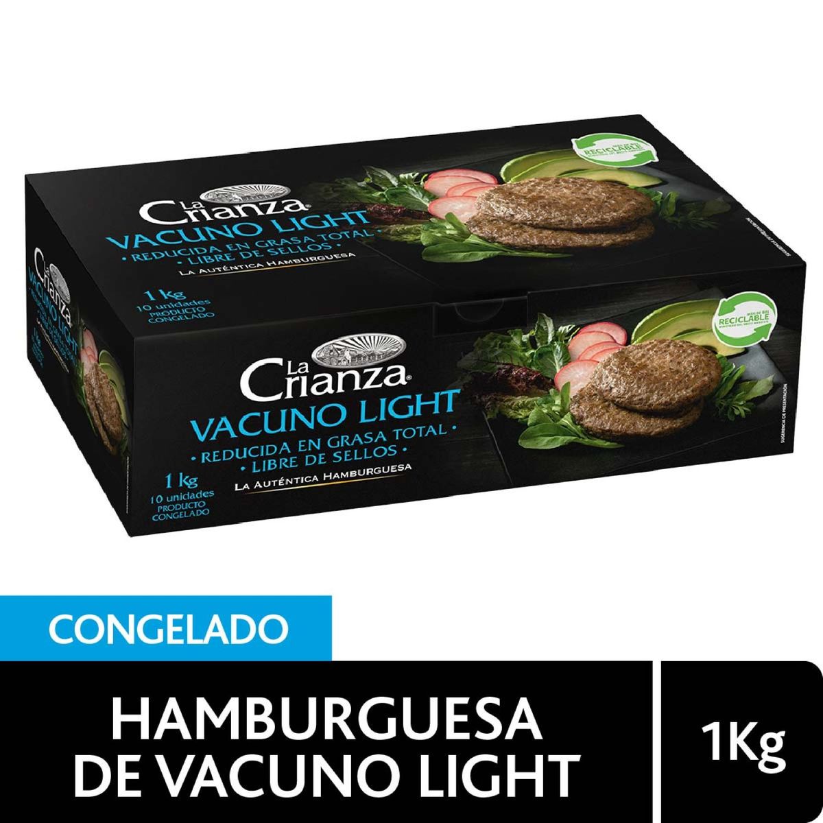 LA CRIANZA - Pack Hamburguesa de Vacuno Light La Crianza 10 x 100 g