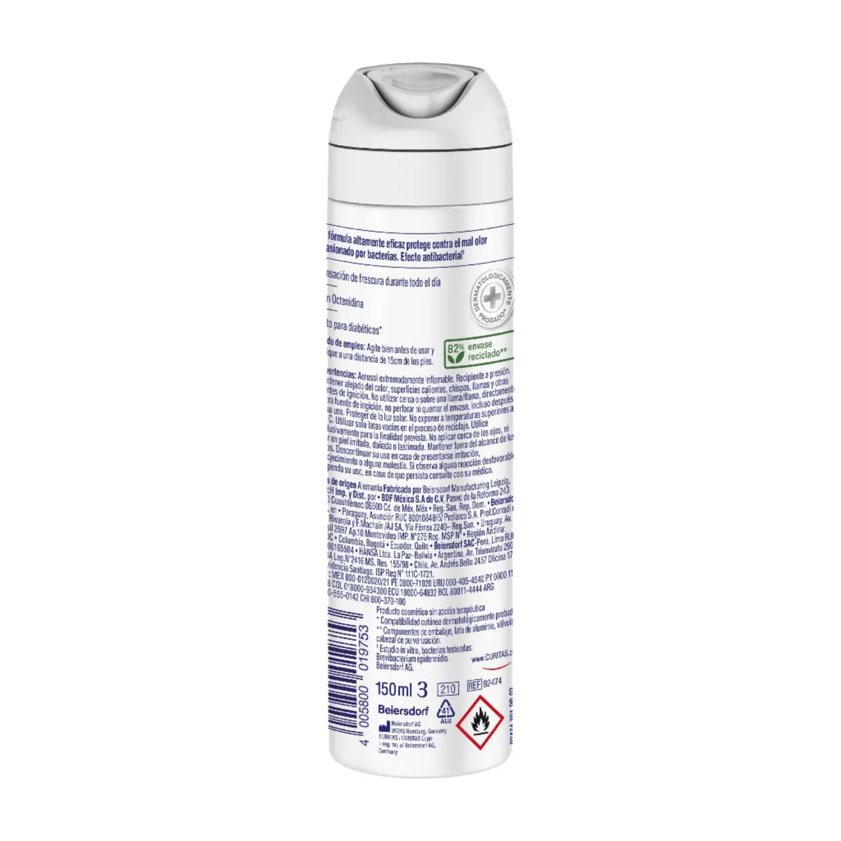CURITAS - Desodorante Spray Refrescante Para Pies
