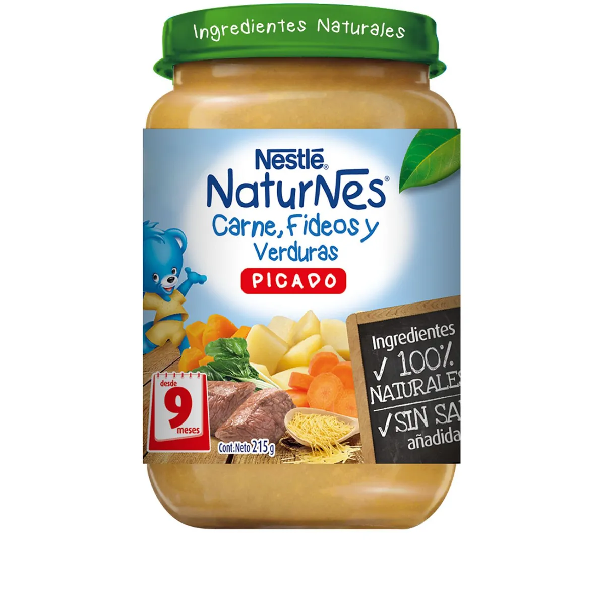 NESTLE - Picado Naturnes Carne, Fideo y Verduras Nestle 215 g