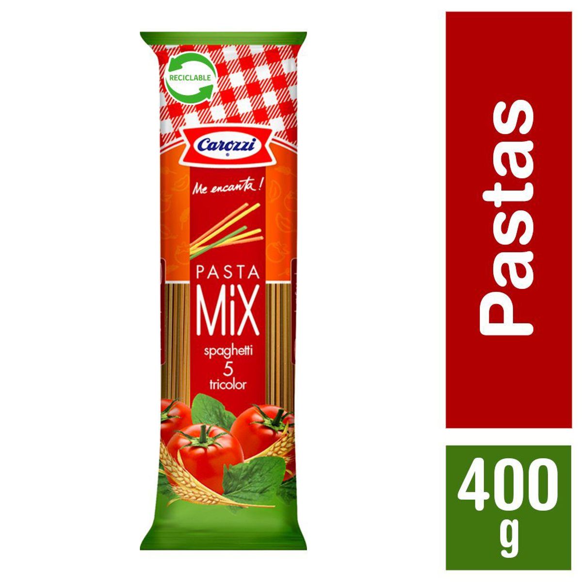 CAROZZI - FIDEO SPAGHETTI TRICOLOR 400 GRS.