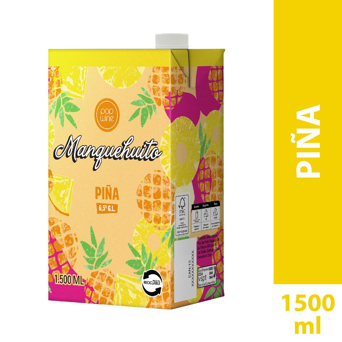 MANQUEHUITO - Vino Cooler Piña. 6.5°