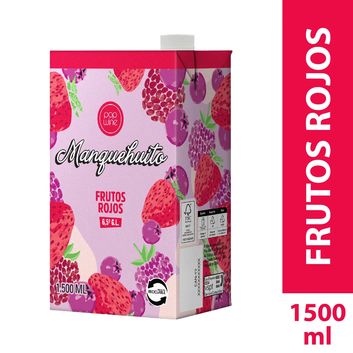 MANQUEHUITO - Vino Cooler Frutos Rojos 6.5°