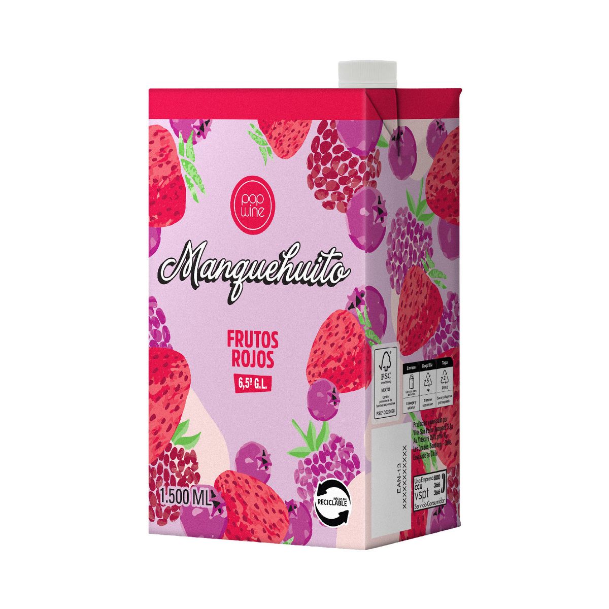 MANQUEHUITO - Vino Cooler Frutos Rojos 6.5°