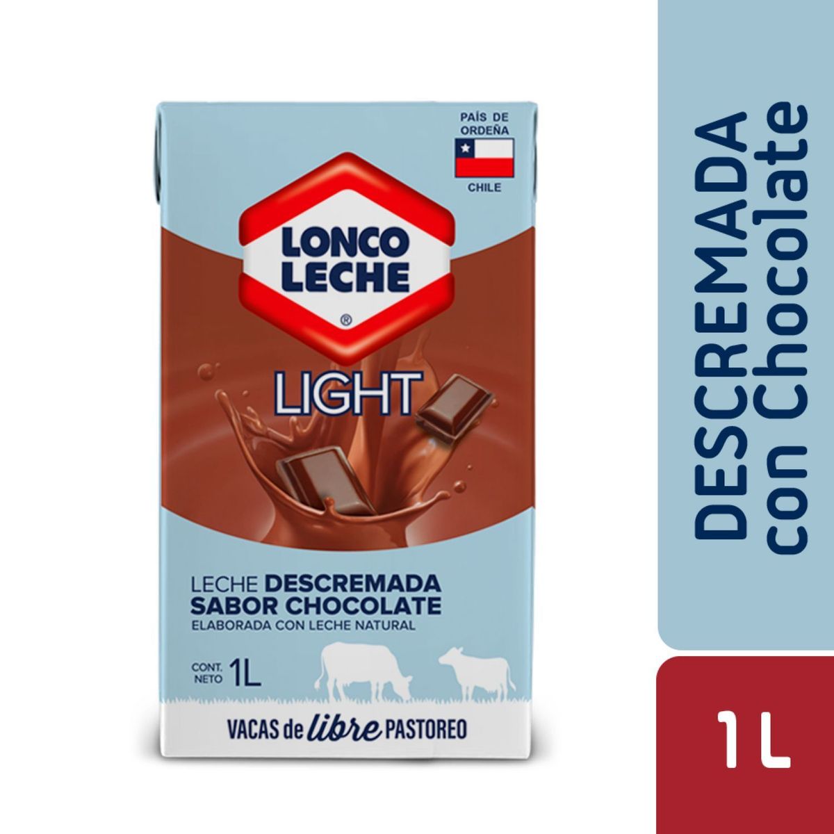LONCOLECHE - Leche Descremada Light Loncoleche Sabor Chocolate 1 L
