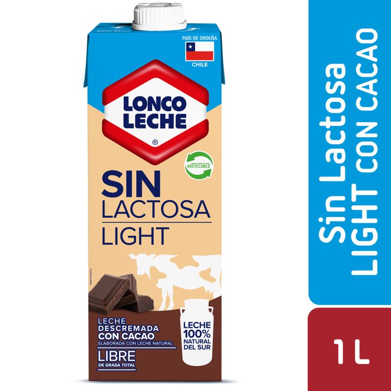 LONCOLECHE - Leche Descremada Light Loncoleche Sabor Chocolate 1 L