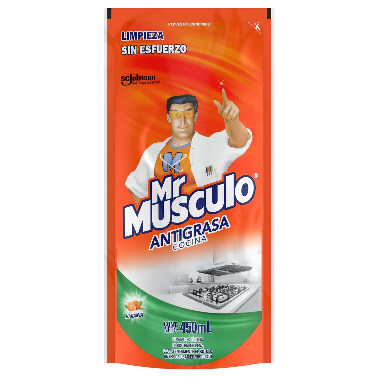 MR.MUSCULO - Antigrasa Recarga Naranjo