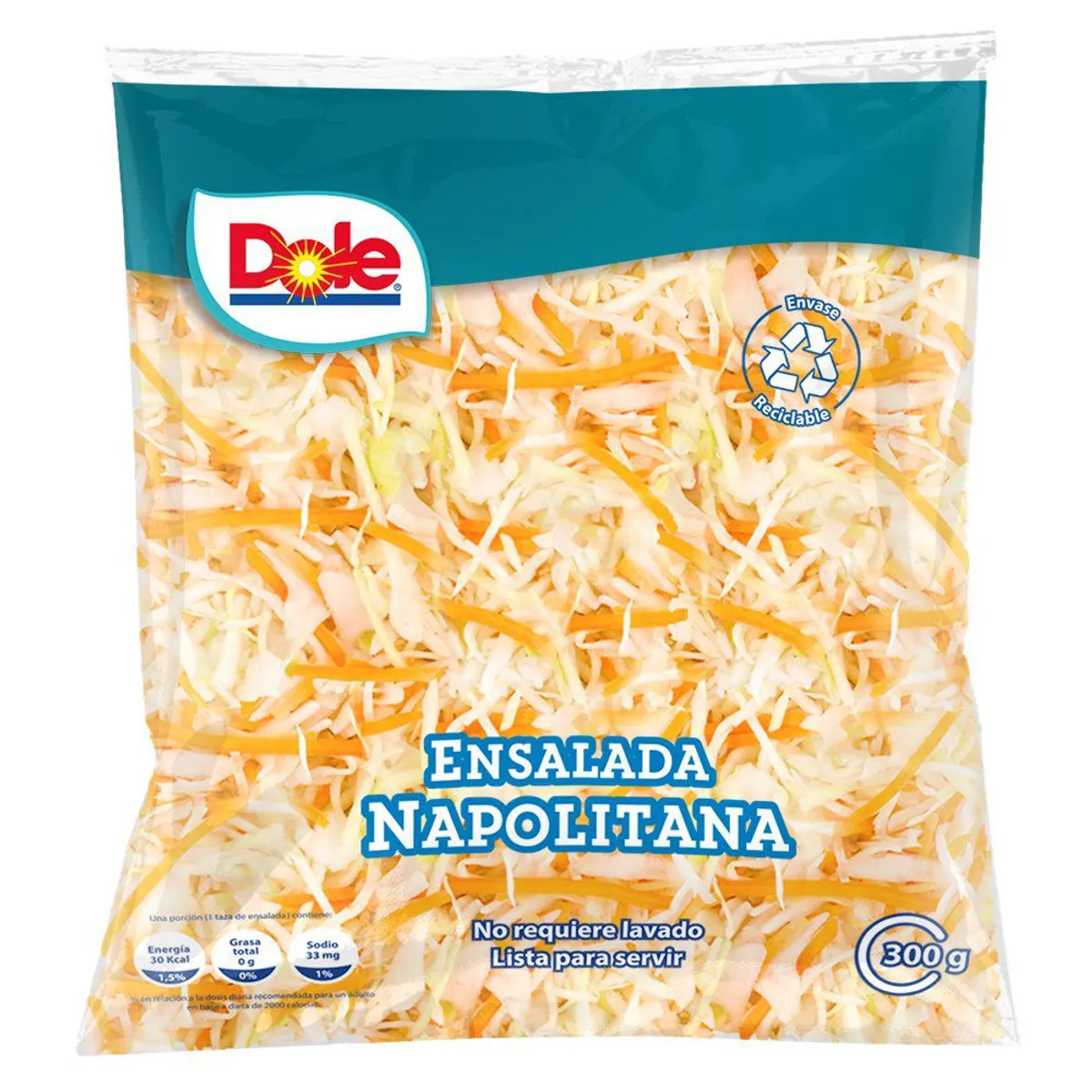 DOLE - Ensalada Repollo y Zanahoria en Bolsa 300 g