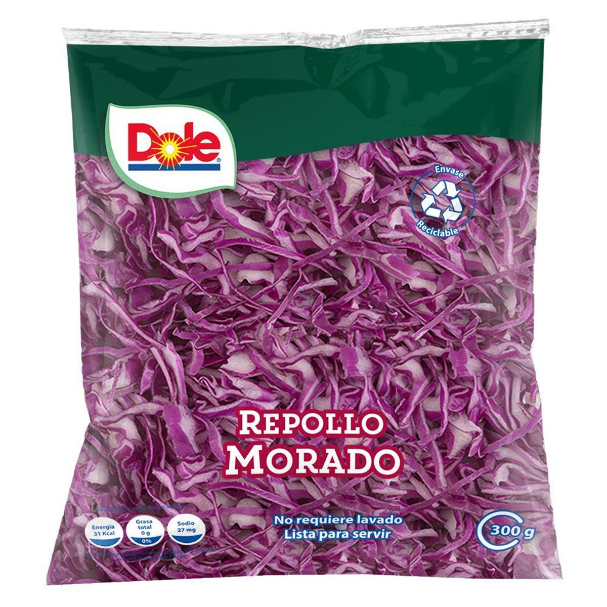DOLE - Ensalada Repollo Morado en Bolsa 300 g