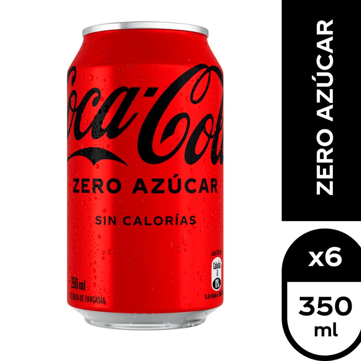 COCA COLA - Pack Bebida Coca Cola Zero Azúcar Lata 6 x 350 ml