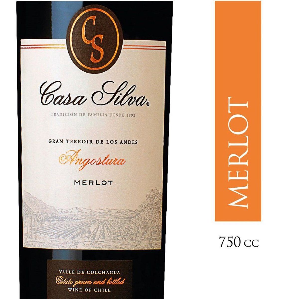 CASA SILVA - Vino Tinto Merlot Casa Silva 14° 750 cc