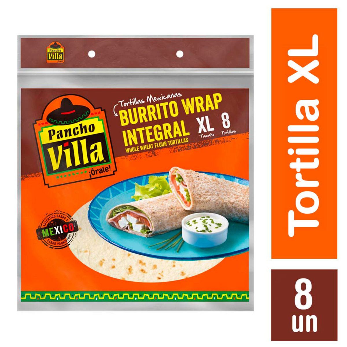 PANCHO VILLA - Tortillas Integral Burritos y Wraps XL Pancho Villa 8 Un 380 g