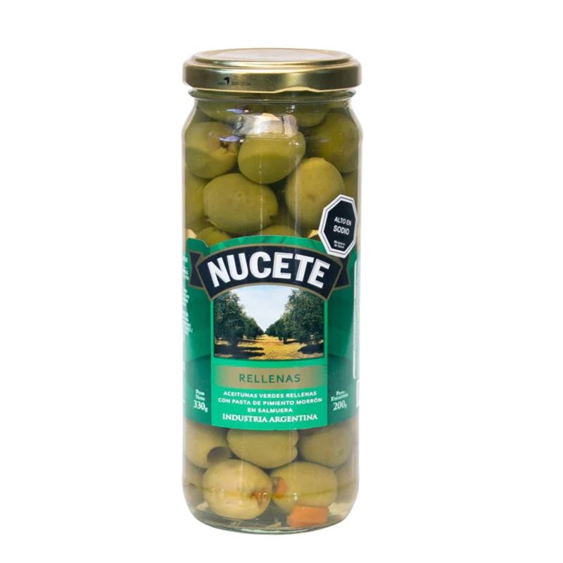 NUCETE - ACEITUNA VERDE PIMENTON 330GR.FRASCO