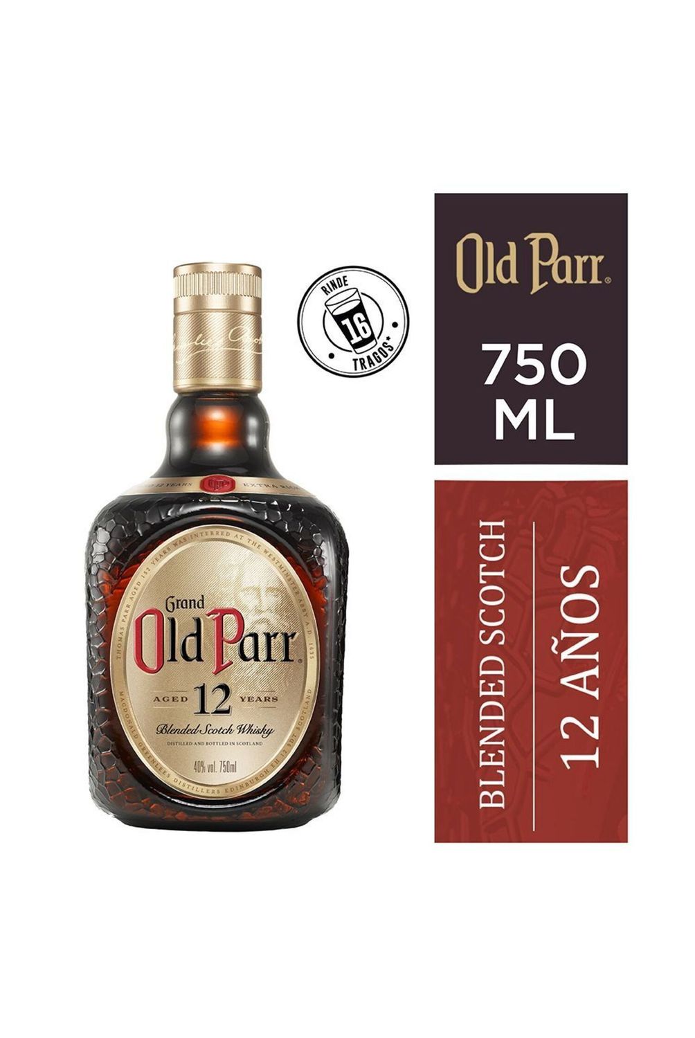ゴ*君様 Grand Old Parr 12年 特大ボトル 3,750ml 未開 Whisky Old Parr 12 Años 40° | Tottus Chile