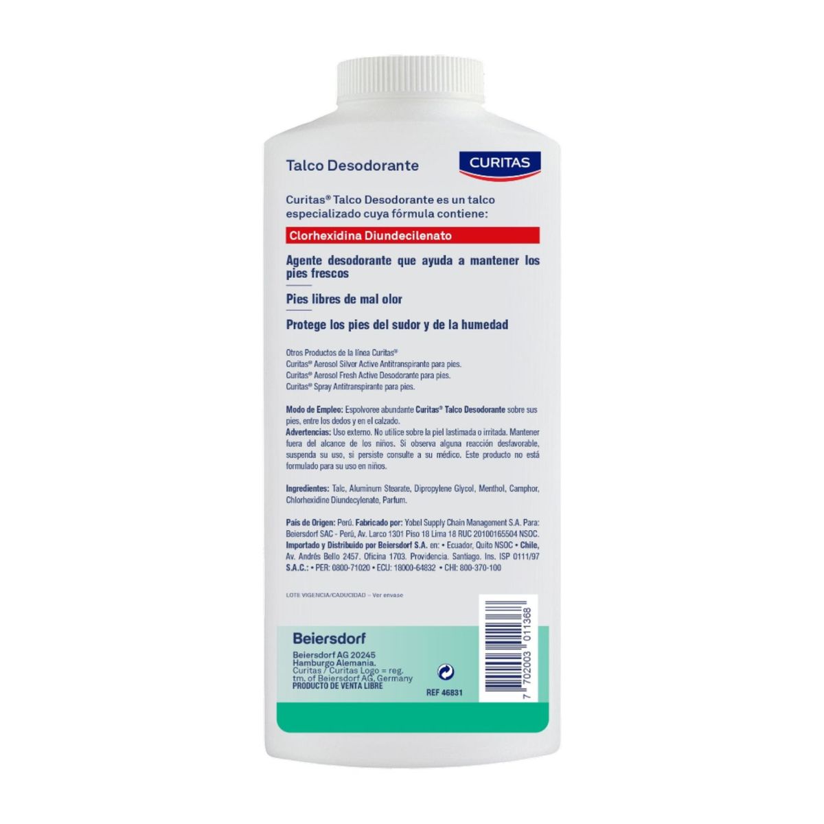 CURITAS - Talco Desodorante Para Pies Curitas 300 gr