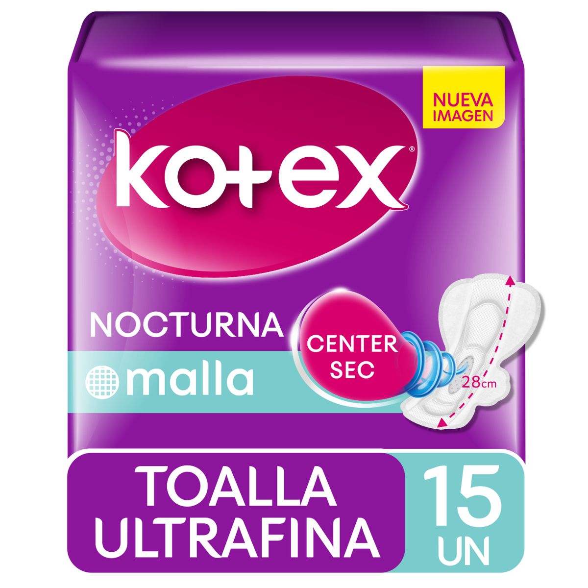 KOTEX - Toalla Higiénica Nocturna Ultra Fina Tela Suave Con Alas