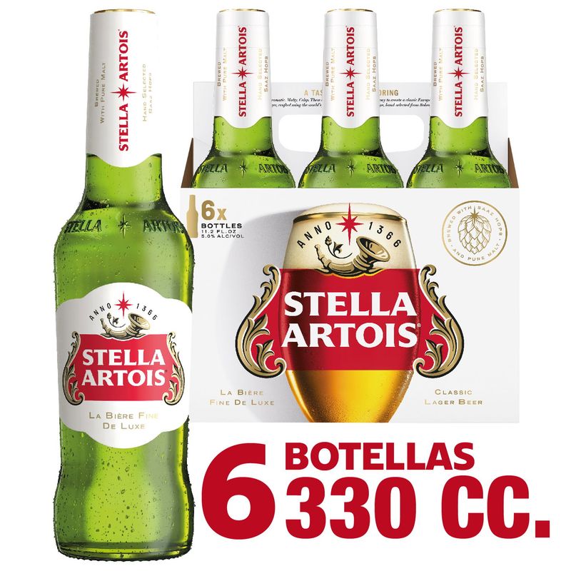 STELLA ARTOIS - CER STEL ARTO BO 4.8G GL 330 CC SIX PACK