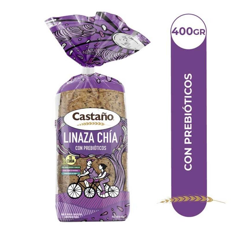 CASTAÑO - Pan de Molde Integral Light Linaza