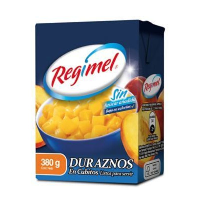 REGIMEL - Duraznos En Cubitos Libre De Azúcar