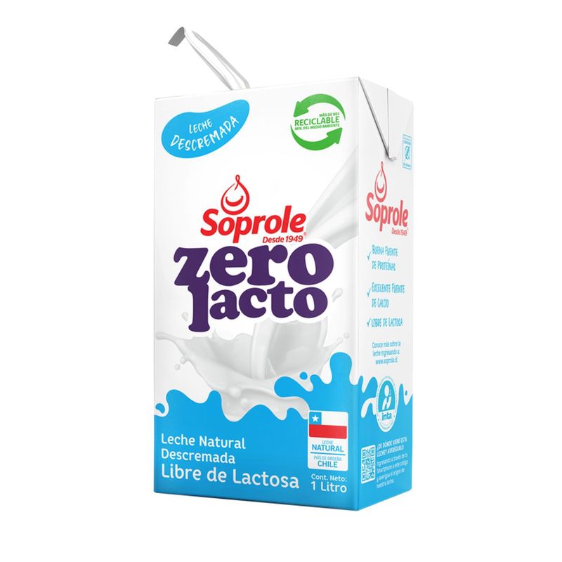 SOPROLE - Leche Descremada Zerolacto Soprole 1 L