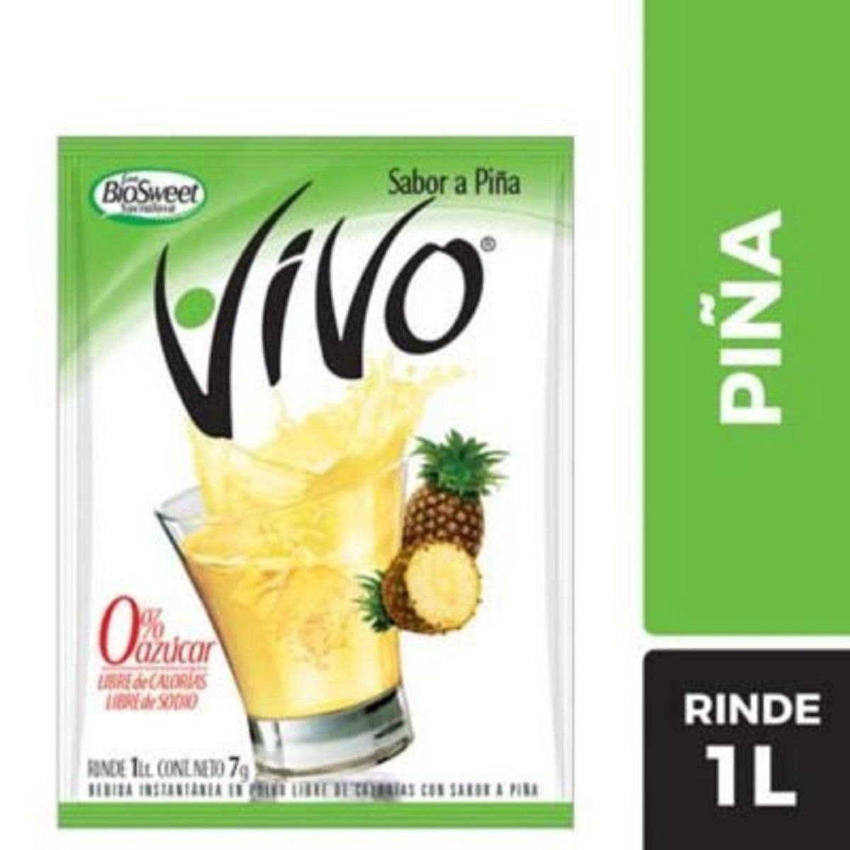 VIVO - Bebida Instantánea En Polvo Sabor Piña Light