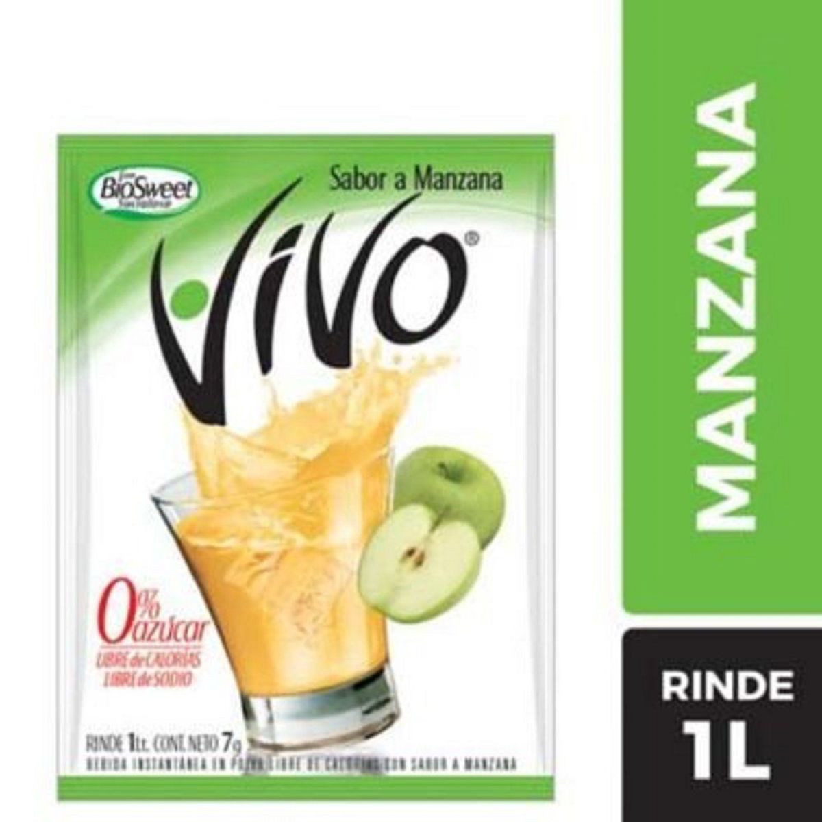 VIVO - Bebida Instantánea En Polvo Sabor Manzana Light