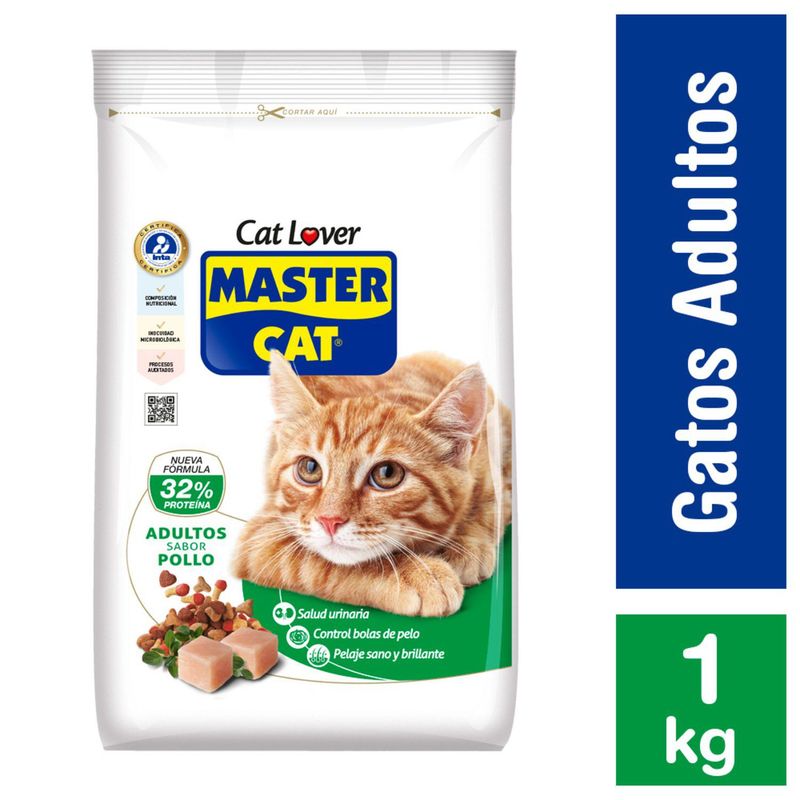 MASTER CAT - ALIMENTO MASTER CAT POLLO-CARNE-LECHE 1KG.