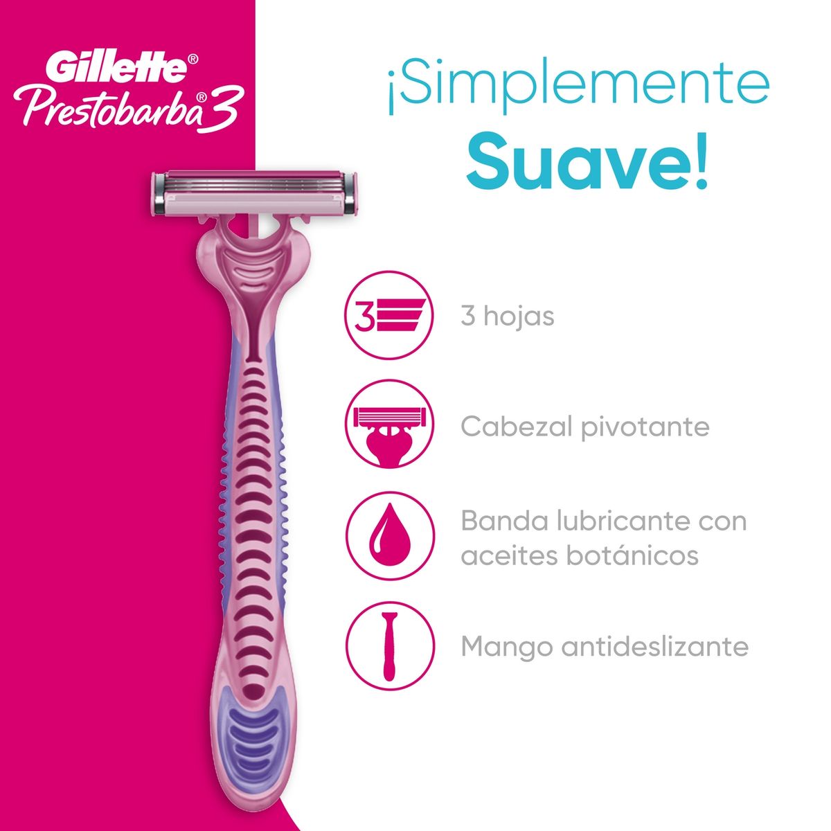 GILLETTE - Máquina Afeitar Desechable Prestobarba 3