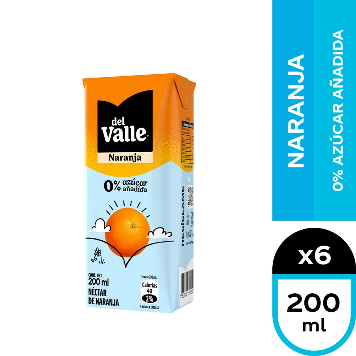 DEL VALLE - Néctar Andina del Valle naranja 0% Azúcar Añadida