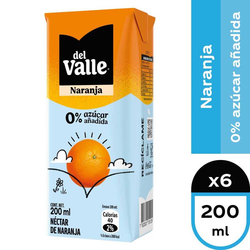 DEL VALLE - Néctar Andina del Valle naranja 0% Azúcar Añadida