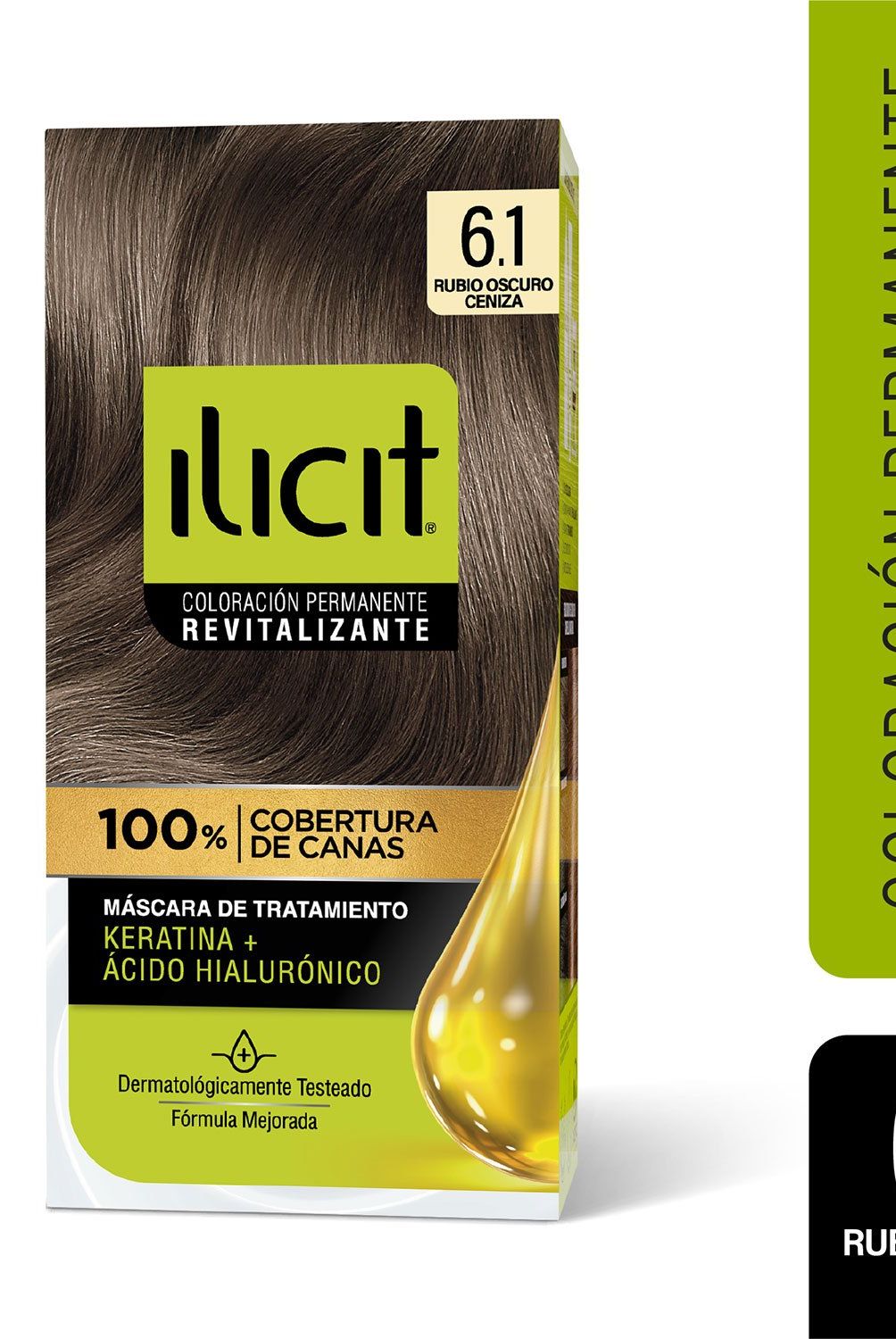 ILICIT - Coloración Permanente 6.1 Rubio Oscuro Ceniza
