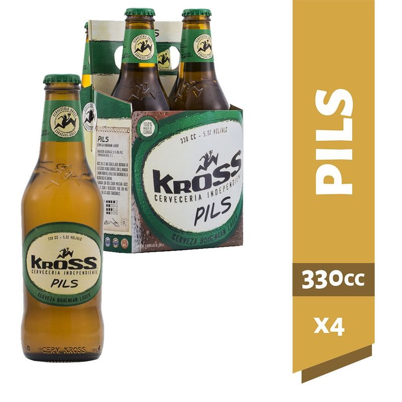 KROSS - CERVEZA KROSS PILSNER 4.9G GL 4X330 CC