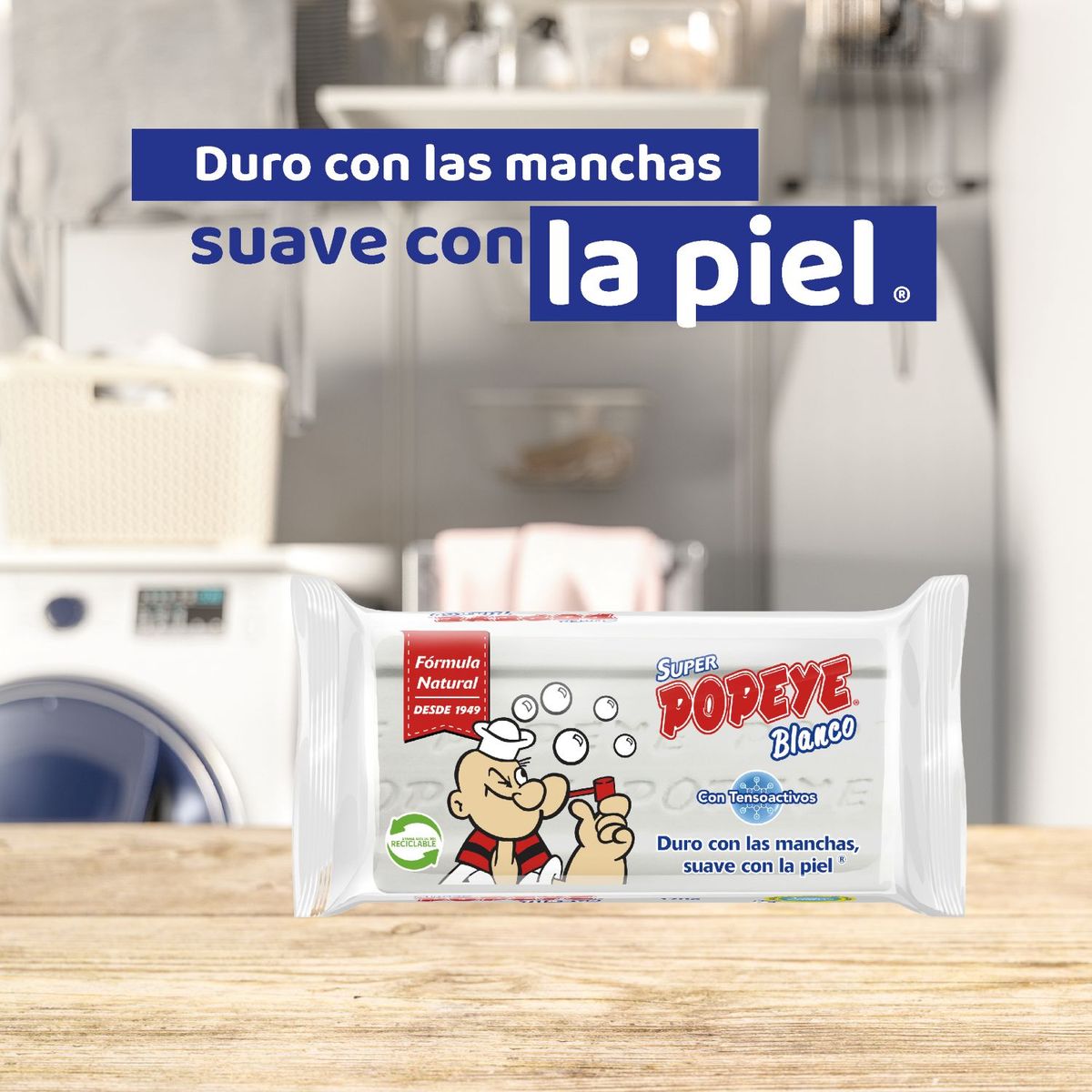 POPEYE - Jabón en Barra Súper Blanco Popeye 170 gr