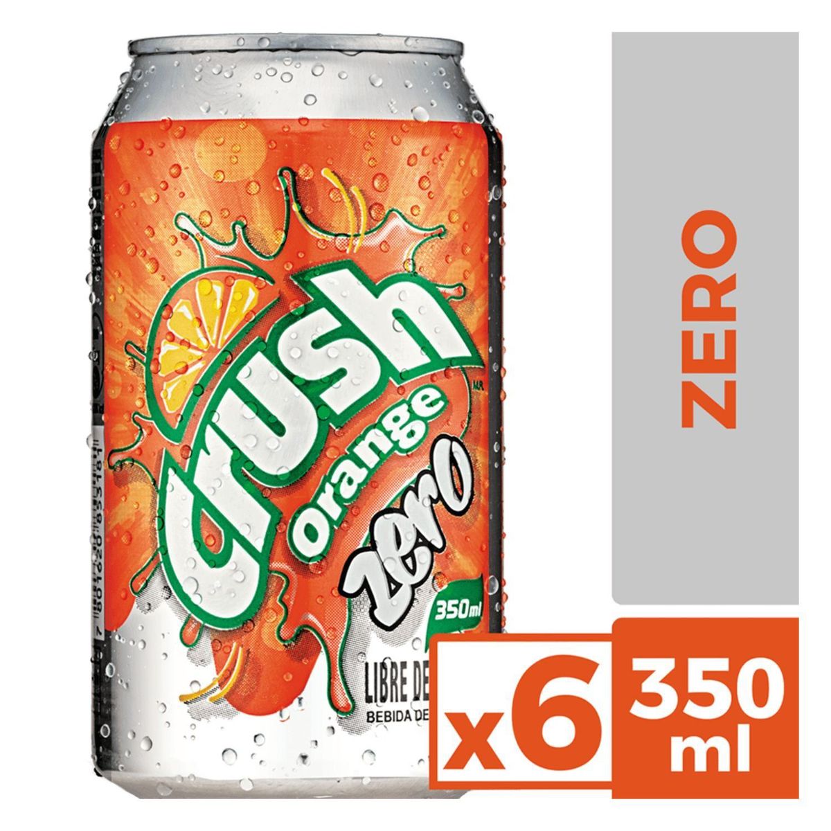CRUSH - Sixpack Bebida Crush Zero Lata