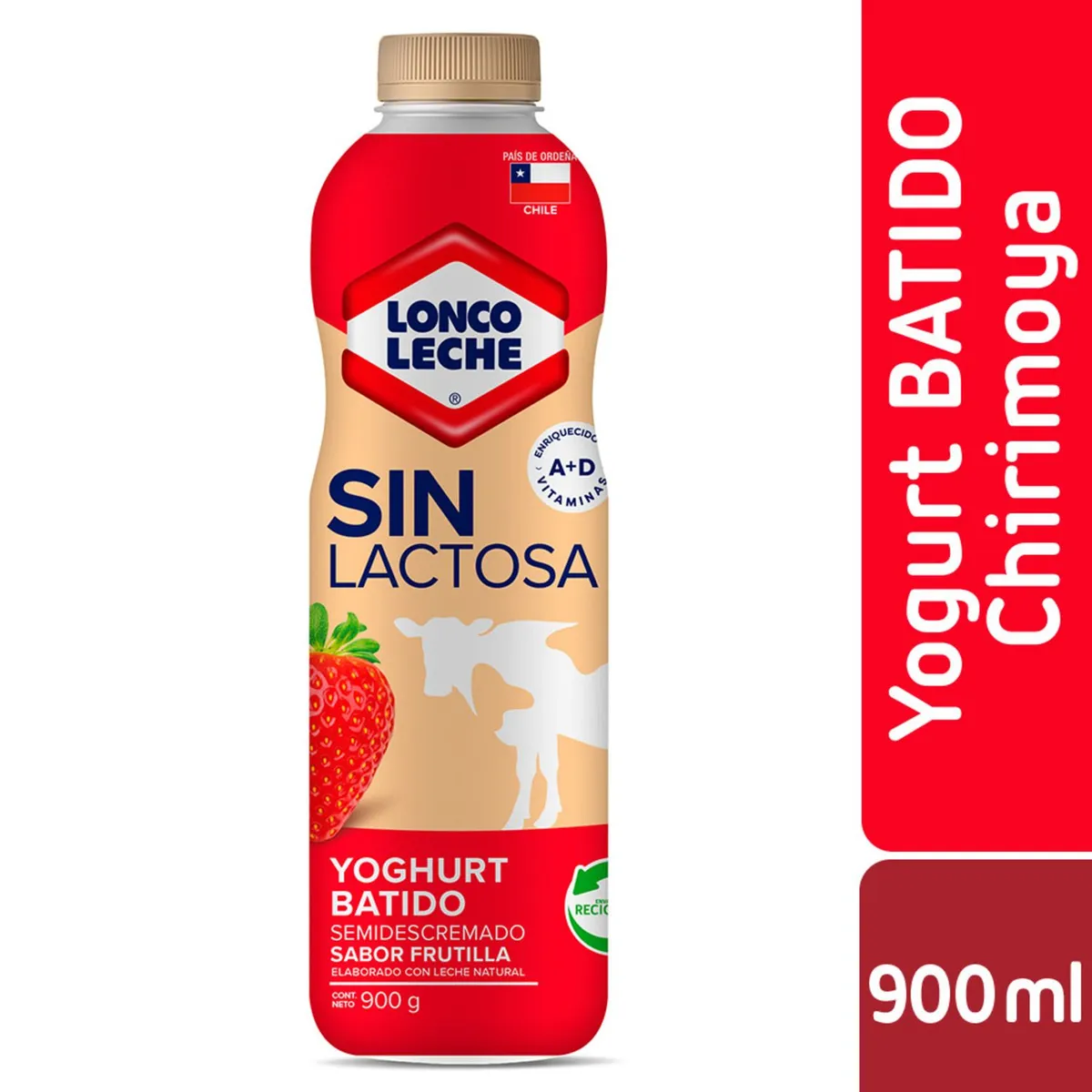 LONCOLECHE - Yoghurt sin Lactosa Sabor Frutilla