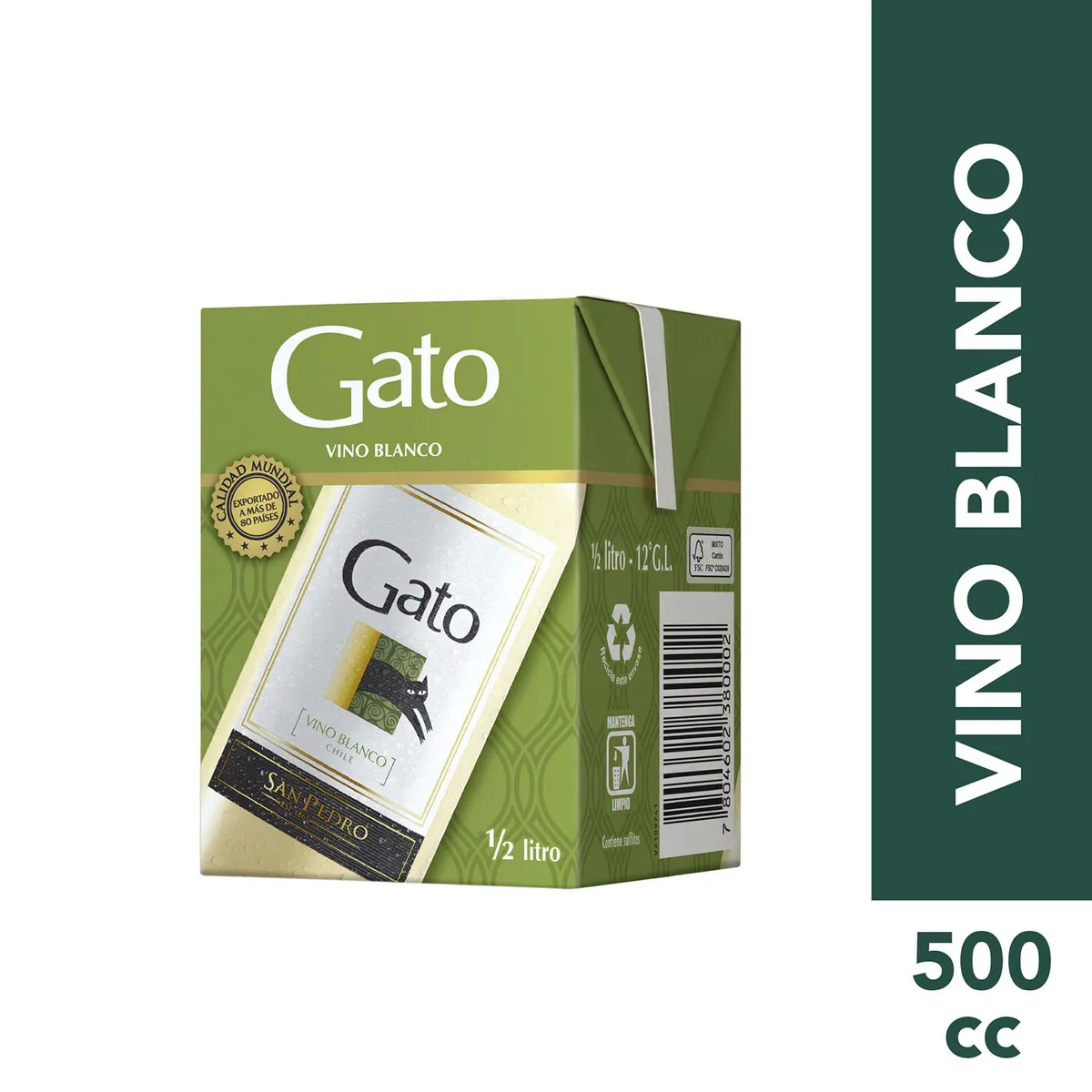 GATO - Vino Blanco Blanco Cartón