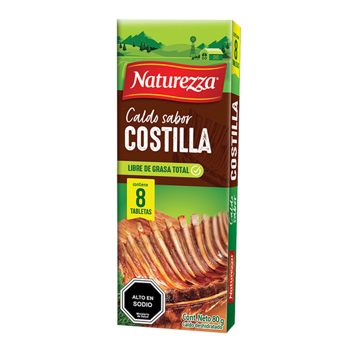 NATUREZZA - Caldo en Tabletas Naturezza Sabor Costilla 80 g