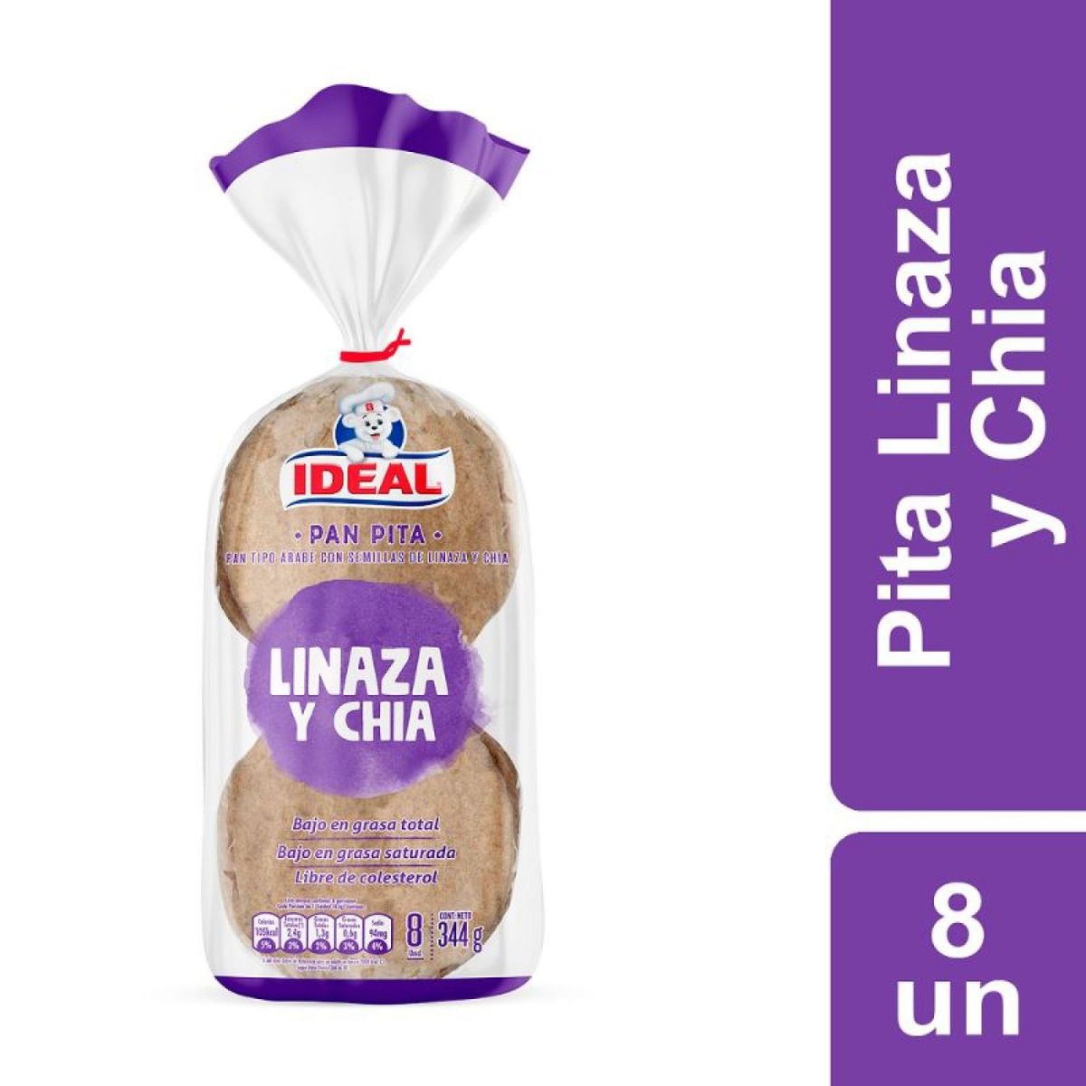 IDEAL - Pan Pita Linaza y Chia Ideal 344 g