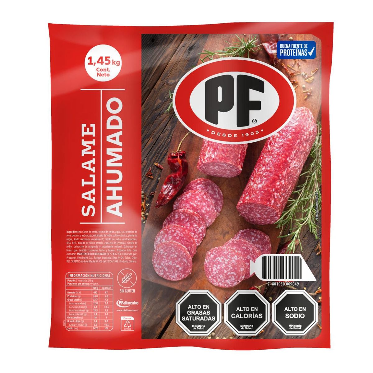 PF - Salame Ahumado Laminado PF a Granel