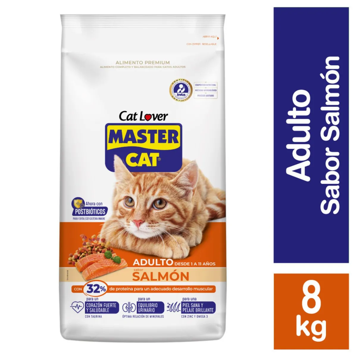 MASTER CAT - Alimento Seco para Gato Sabor Salmón 8 Kg