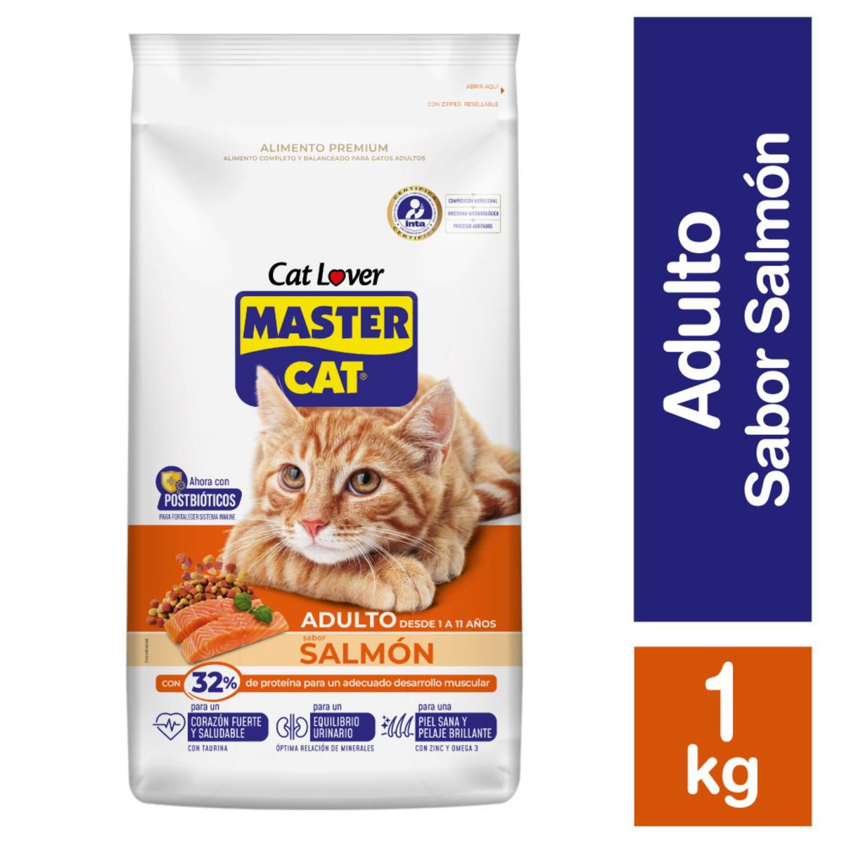 MASTER CAT - Alimento Seco para Gato Sabor Salmón 1 Kg