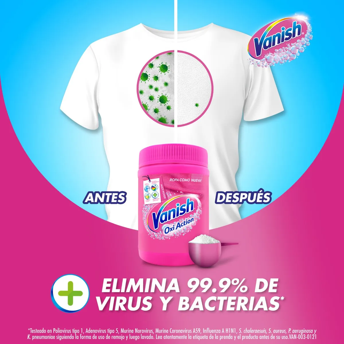 VANISH - Quitamanchas en Polvo Vanish para Ropa de Color 450 g