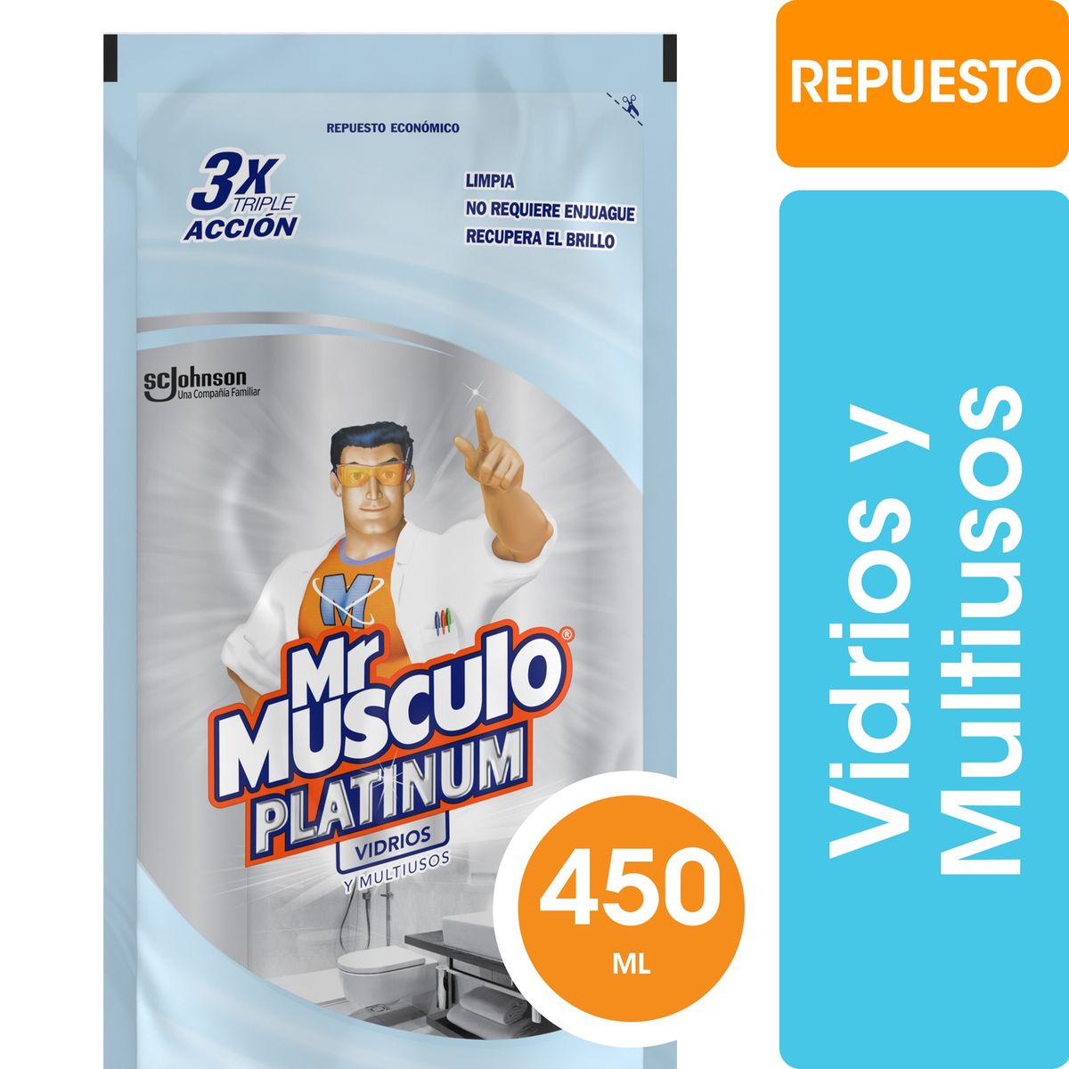  - Recarga Limpia Vidrios Multiuso Mr Músculo Doypack 450 ml