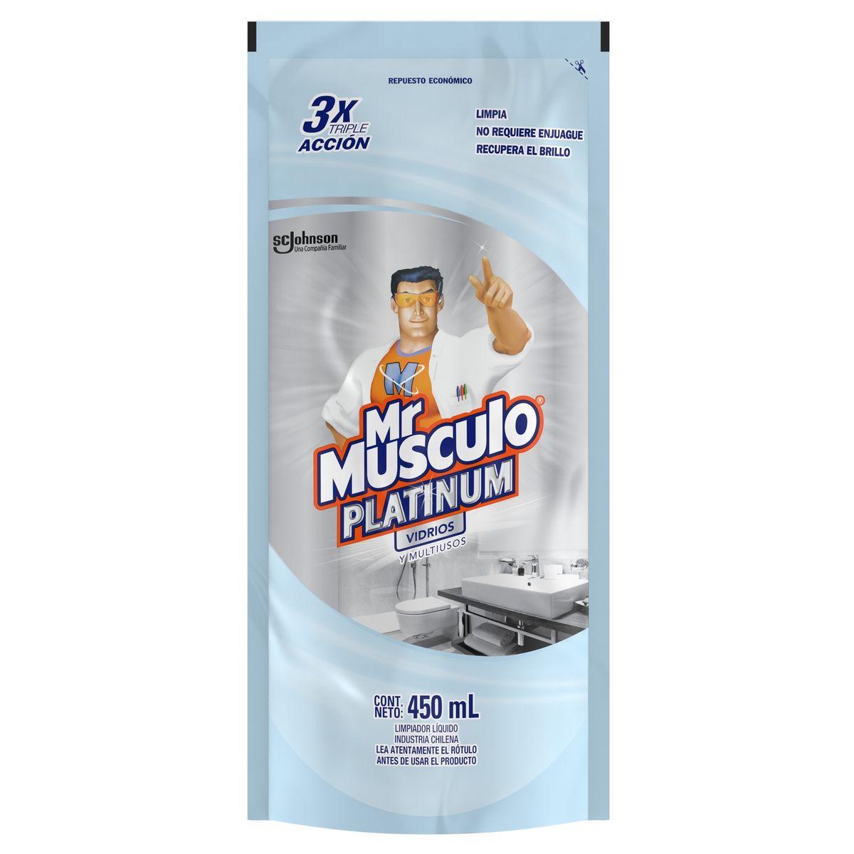 MR.MUSCULO - Recarga Limpia Vidrios Multiuso Mr Músculo Doypack 450 ml