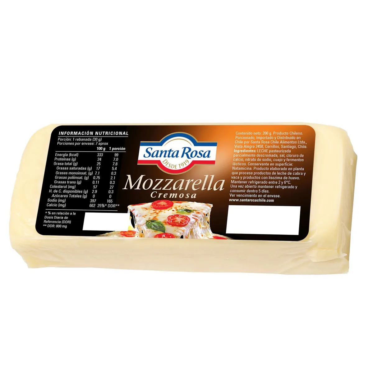 SANTA ROSA - Queso Mozzarella Cilíndrica