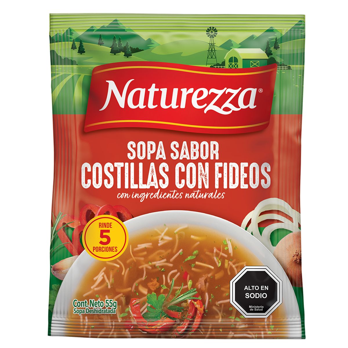 NATUREZZA - Sopa Costilla Con Fideos