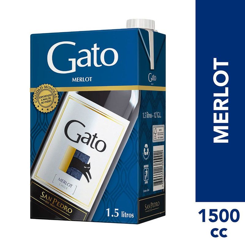 GATO - Vino Tinto Merlot Cartón