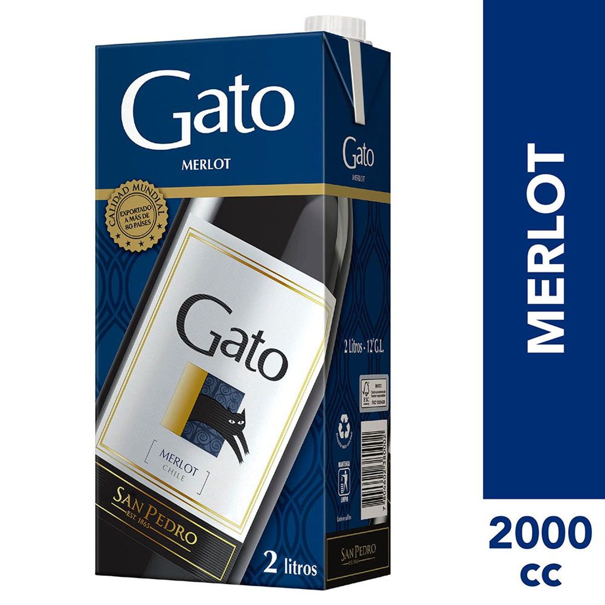 GATO - Vino Tinto Merlot Cartón